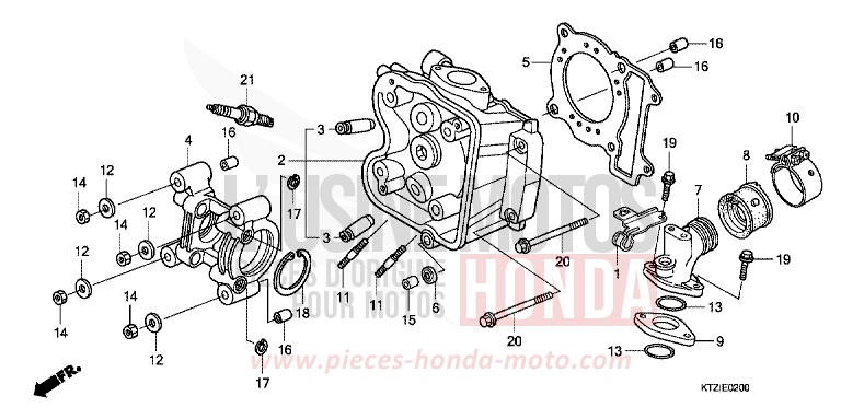 CYLINDER HEAD for PS125i QUASAR SILVER METALLIC (NHA48) from 2009