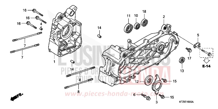 CRANKCASE for PS125i QUASAR SILVER METALLIC (NHA48) from 2009