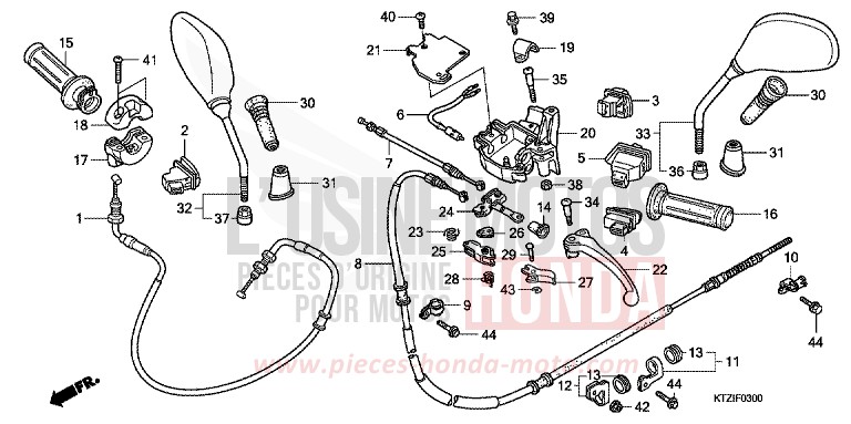 HANDLE LEVER/SWITCH/CABLE for PS125i QUASAR SILVER METALLIC (NHA48) from 2009