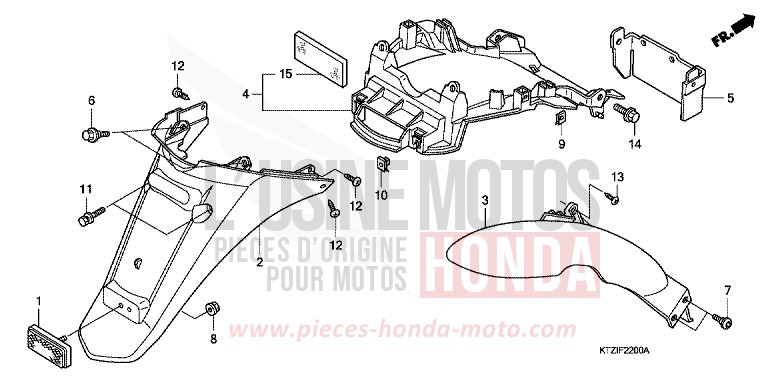 REAR FENDER for PS125i QUASAR SILVER METALLIC (NHA48) from 2009