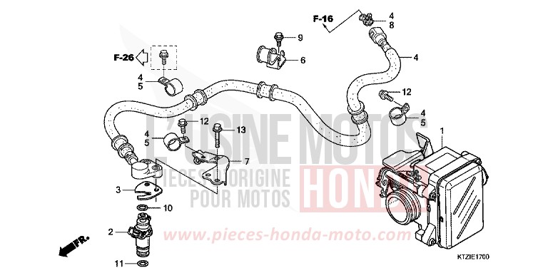THROTTLE BODY for PS125i INTERSTELLAR BLACK METALLIC (NHA12) from 2010