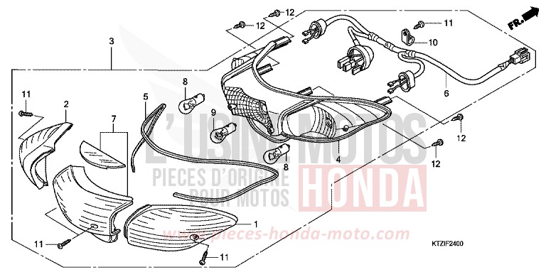 REAR COMBINATION LIGHT for PS125i INTERSTELLAR BLACK METALLIC (NHA12) from 2010
