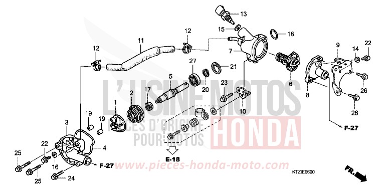 WATER PUMP for PS125i PEARL COOL WHITE (NHA16) from 2010