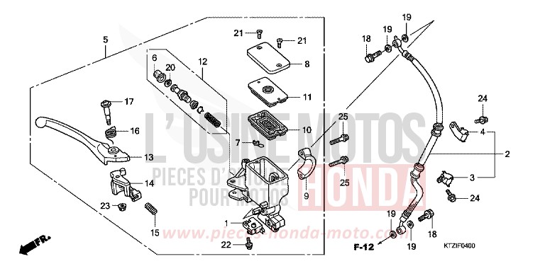 FR. BRAKE MASTER CYLINDER for PS125i PEARL COOL WHITE (NHA16) from 2010