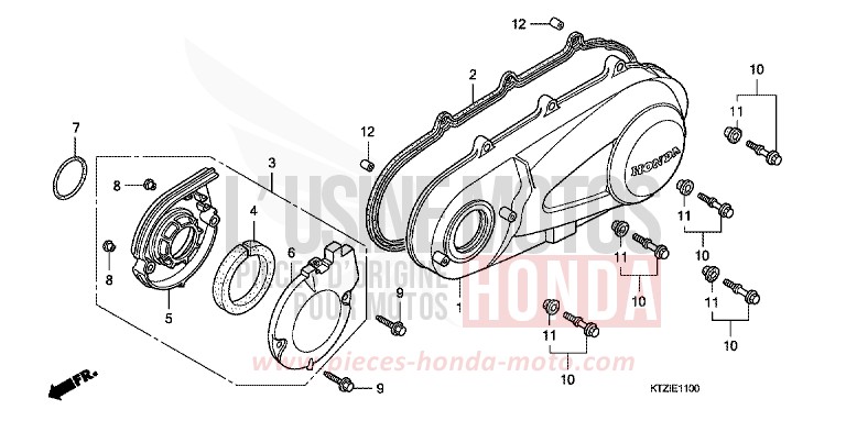 LEFT CRANKCASE COVER for PS125i QUASAR SILVER METALLIC (NHA48) from 2010