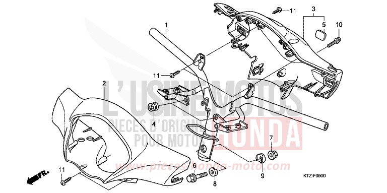 HANDLE PIPE/HANDLE COVER for PS125i QUASAR SILVER METALLIC (NHA48) from 2010