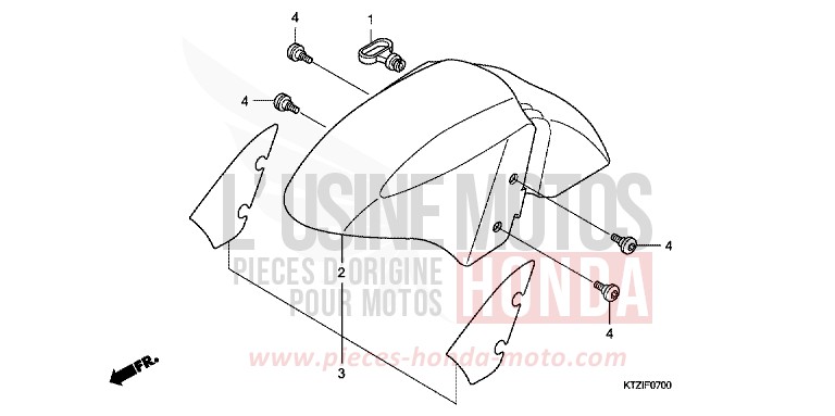 FRONT FENDER for PS125i QUASAR SILVER METALLIC (NHA48) from 2010