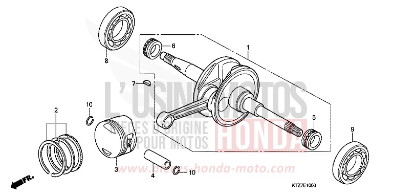 CRANKSHAFT/PISTON for PS125i BLACK (NH1) from 2008