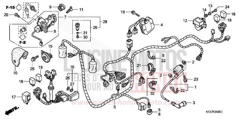 WIRE HARNESS for PS125i BLACK (NH1) from 2008