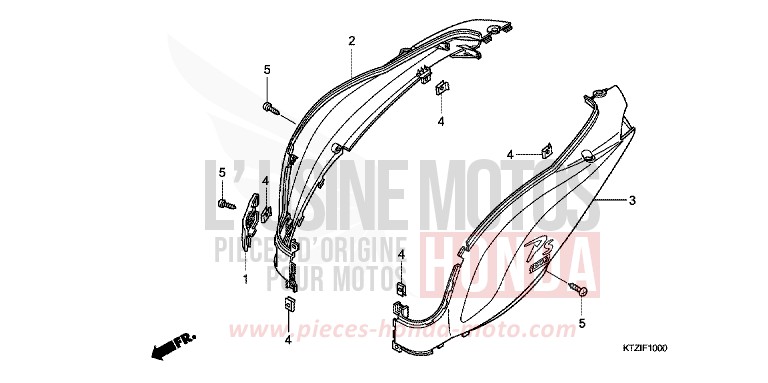 BODY COVER for PS125i BLACK (NH1) from 2010