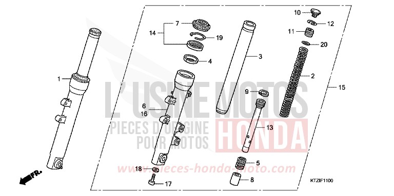 FRONT FORK for PS125i BLACK (NH1) from 2010