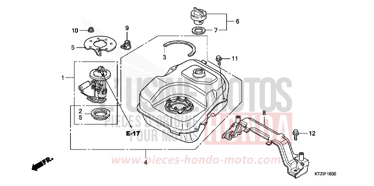 FUEL TANK for PS125i PEARL COOL WHITE (NHA16) from 2010