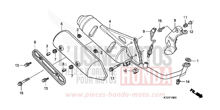 EXHAUST MUFFLER for PS125i PEARL COOL WHITE (NHA16) from 2010