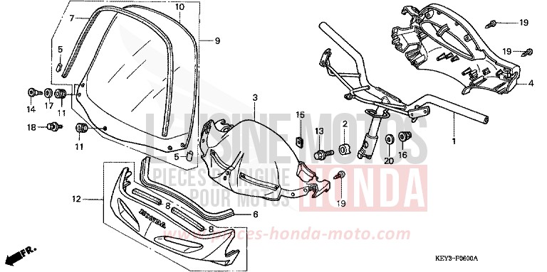 HANDLE PIPE/HANDLE COVER for Pantheon CYCLON BLUE METALLIC (PB221) from 2002