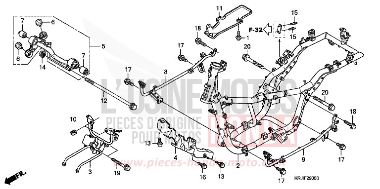 FRAME BODY (FES1253-5) (FES1503-5) for Pantheon CANDY CALCUTTA RED (R277) from 2003