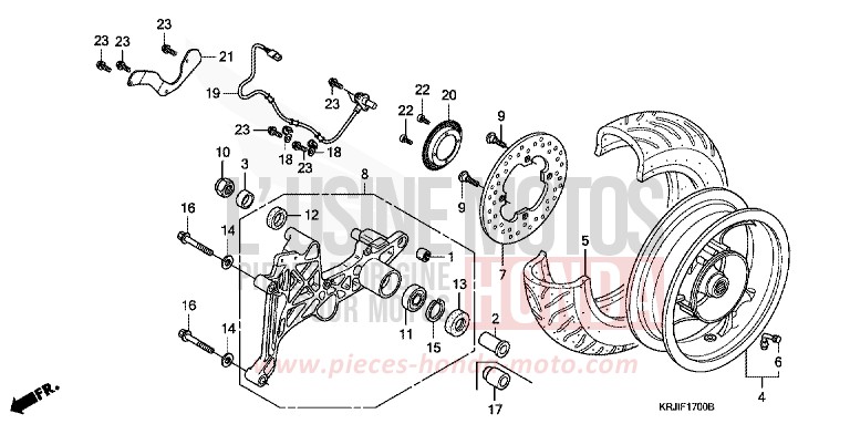 REAR WHEEL for Pantheon CANDY XENON BLUE (PB324) from 2003