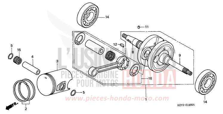 CRANKSHAFT/PISTON for Pantheon BARLEY YELLOW METALLIC (Y199) from 1998