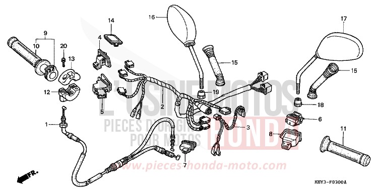 SWITCH/CABLE for Pantheon COGNAC BROWN METALLIC (YR199) from 1998