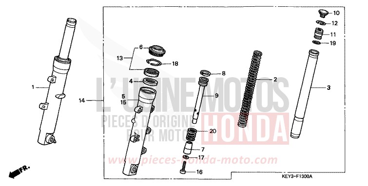 FRONT FORK for Pantheon RADIANT RED METALLIC (R218) from 1998