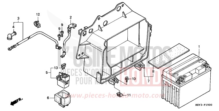 BATTERY for Pantheon RADIANT RED METALLIC (R218) from 1998