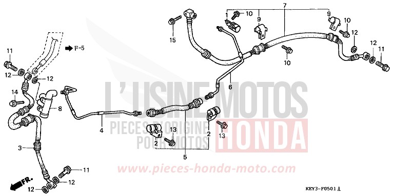 REAR BRAKE PIPE for Pantheon SPARKLING SILVER METALLIC (NH295) from 1998