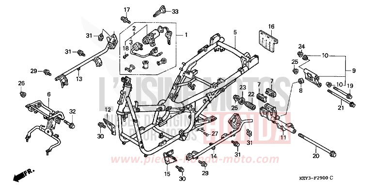 FRAME BODY for Pantheon SPARKLING SILVER METALLIC (NH295) from 2000