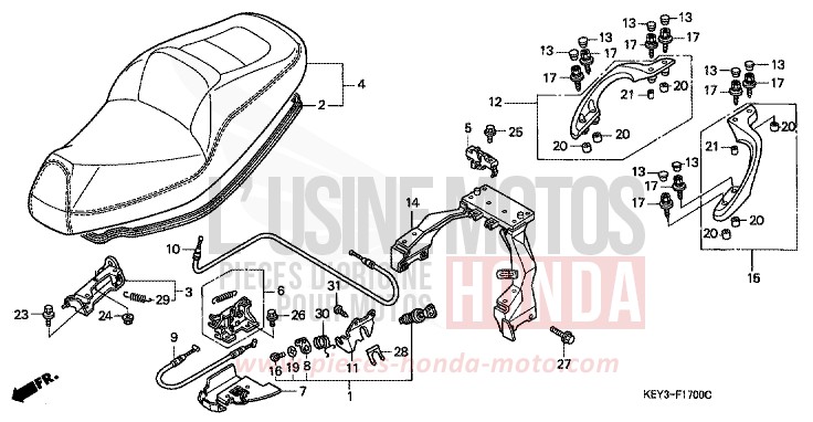 SEAT for Pantheon CYCLON BLUE METALLIC (PB221) from 2002