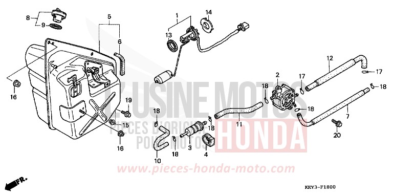FUEL TANK for Pantheon FORCE SILVER METALLIC (NH411) from 2002