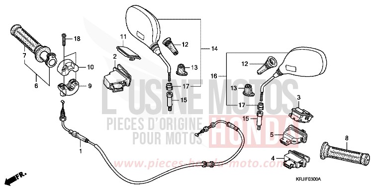 SWITCH/CABLE/MIRROR (FES1253-5) (FES1503-5) for Pantheon CANDY CALCUTTA RED (R277) from 2003