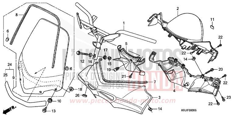 HANDLE PIPE/HANDLE COVER (FES1253-5) (FES1503-5) for Pantheon CANDY CALCUTTA RED (R277) from 2003
