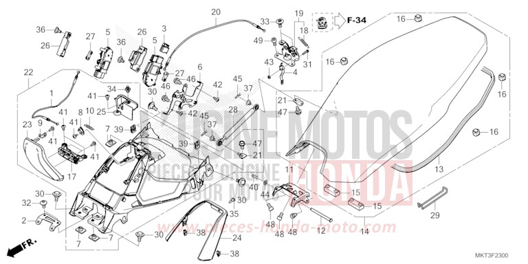 SEAT for ADV750 GRAND PRIX RED (R380) from 2022
