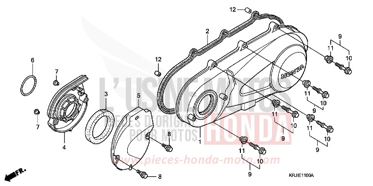 LEFT CRANKCASE COVER for Pantheon FORCE SILVER METALLIC (NH411) from 2004