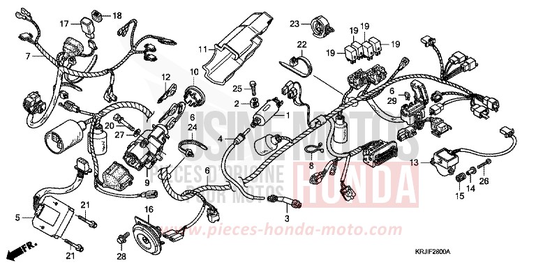 WIRE HARNESS (FES1253-5) (FES1503-5) for Pantheon INTERSTELLAR BLACK METALLIC (NHA12) from 2004