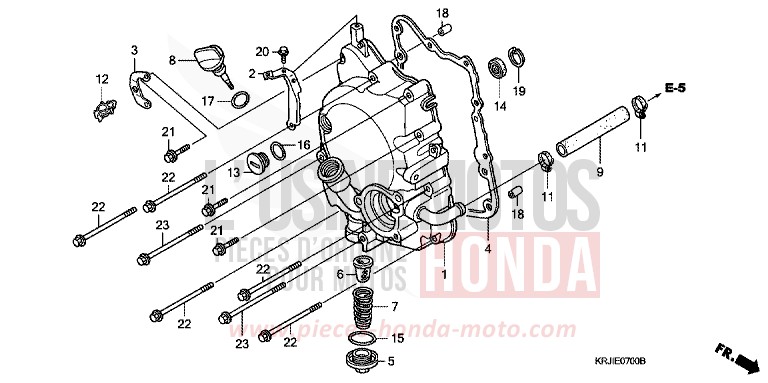 RIGHT CRANKCASE COVER (FES1253-5) (FES1503-5) for Pantheon PETROL BLUE METALLIC (B183) from 2004
