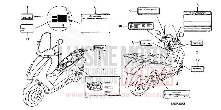 CAUTION LABEL (FES1253-5) (FES1503-5) for Pantheon FORCE SILVER METALLIC (NH411) from 2005