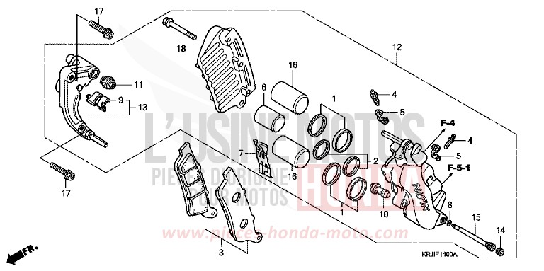 FRONT BRAKE CALIPER (FES1253-5) (FES1503-5) for Pantheon PEARL MONTANA BLUE (PB351) from 2005