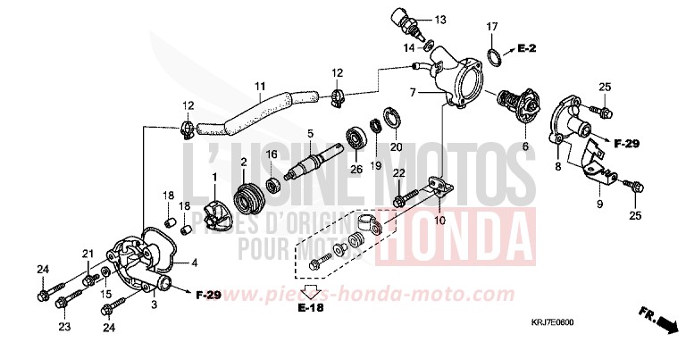 WATER PUMP for S-Wing PEARL NIGHTSTAR BLACK (NHA84) from 2011