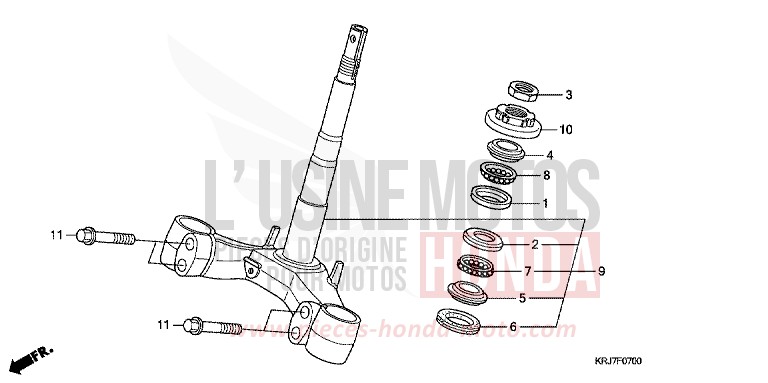STEERING STEM for S-Wing PEARL NIGHTSTAR BLACK (NHA84) from 2011