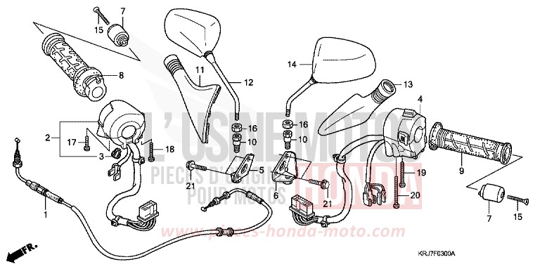 SWITCH/CABLE/MIRROR for S-Wing QUASAR SILVER METALLIC (NHA48) from 2011