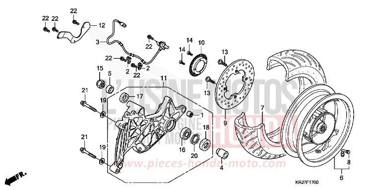 REAR WHEEL for S-Wing PEARL COOL WHITE (NHA16) from 2011