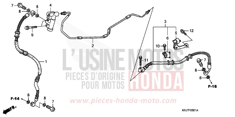 REAR BRAKE PIPE (FES125) (FES150) for S-Wing PEARL NIGHTSTAR BLACK (NHA84) from 2011