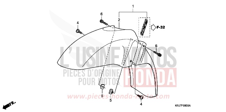 FRONT FENDER for S-Wing PEARL NIGHTSTAR BLACK (NHA84) from 2011