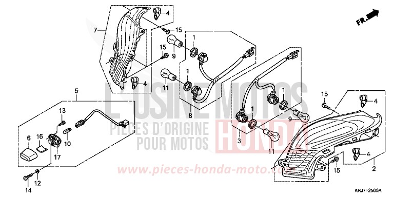 LUCE COMBINATA POSTERIORE per S-Wing PEARL NIGHTSTAR BLACK (NHA84) del 2011