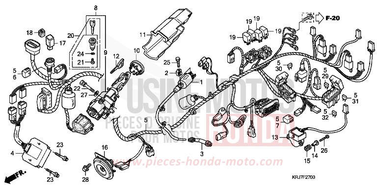 WIRE HARNESS for S-Wing PEARL NIGHTSTAR BLACK (NHA84) from 2011