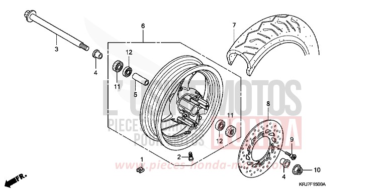 FRONT WHEEL (FES125) (FES150) for S-Wing QUASAR SILVER METALLIC (NHA48) from 2011