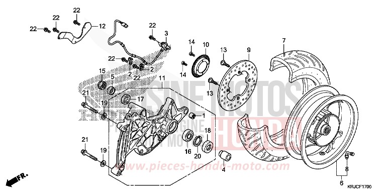 REAR WHEEL for S-Wing CHAMPAGNE BRONZE METALLIC (YR287) from 2012