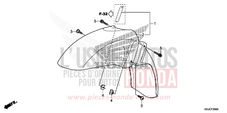 FRONT FENDER for S-Wing PEARL COOL WHITE (NHA16) from 2012