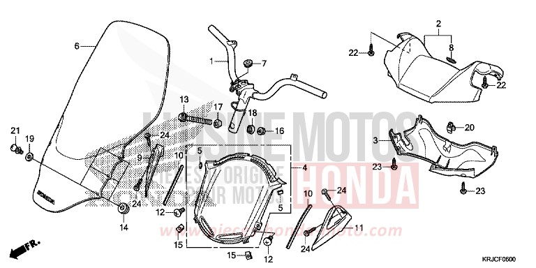 HANDLE PIPE/HANDLE COVER for S-Wing PEARL NIGHTSTAR BLACK (NHA84) from 2012