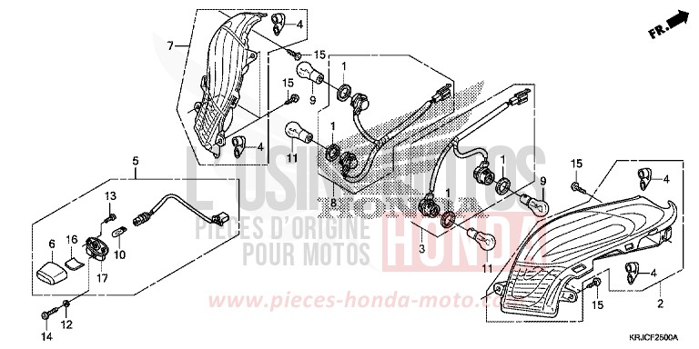 REAR COMBINATION LIGHT for S-Wing CHAMPAGNE BRONZE METALLIC (YR287) from 2012