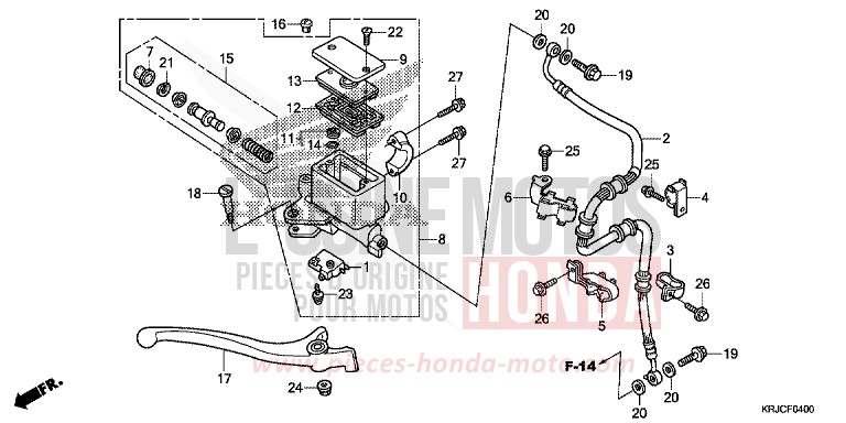 FR. BRAKE MASTER CYLINDER (FES125) for S-Wing PEARL COOL WHITE (NHA16) from 2012